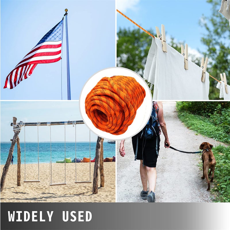 TINVHY 1/2 Inch x 100 FT Double Braid Polyester Rope Breaking Strength 6180lbs Strong Pulling Rope - Image 4